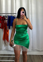 Load image into Gallery viewer, GREEN RHINESTONE DRESS
