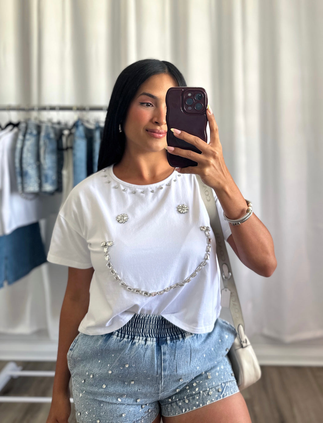 RHINESTONES WHITE TOP
