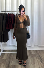 Load image into Gallery viewer, BROWN TOP AND MAXI SKIRT SET
