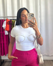 Load image into Gallery viewer, WHITE RHINESTONES TOP
