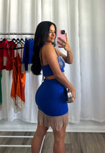 Load image into Gallery viewer, BLUE RHINESTONE SKIRT SET
