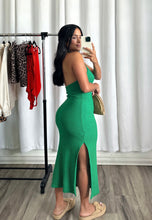 Load image into Gallery viewer, &quot;AMAZONIA&quot; HALTER NECK GREEN DRESS
