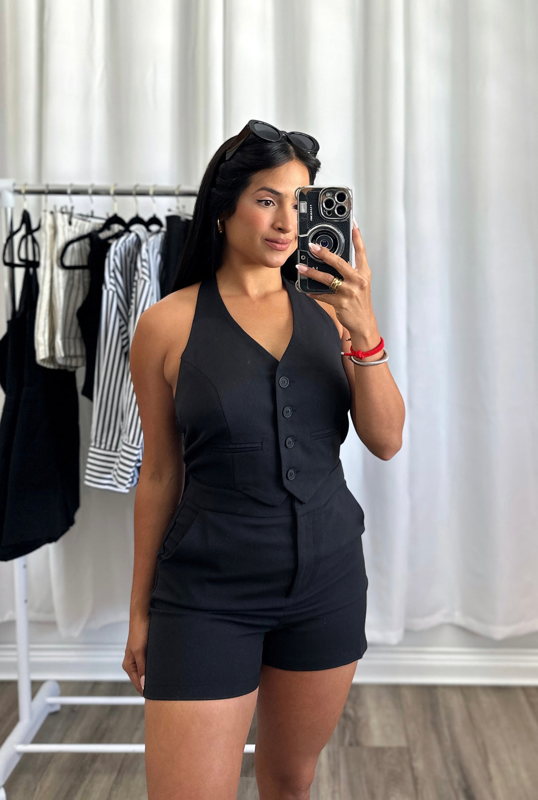 BLACK VEST ROMPER