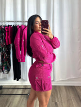 Load image into Gallery viewer, FUCHSIA SKIRT AND JACKET SET
