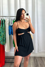 Load image into Gallery viewer, &quot;UNIQUE&quot; BLACK RUFFLE DRESS
