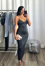 Load image into Gallery viewer, NEW YEARS EVE BLACK/SILVER MAXI DRESS
