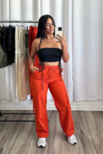 Load image into Gallery viewer, ORANGE CARGO PANTS
