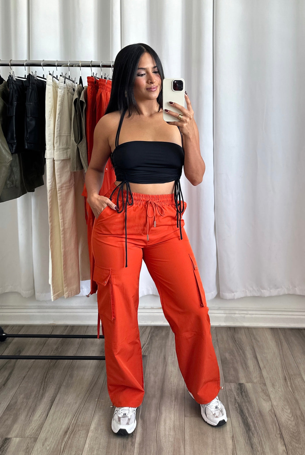 ORANGE CARGO PANTS