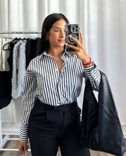 Load image into Gallery viewer, BLACK AND WHITE STRIPED SHIRT
