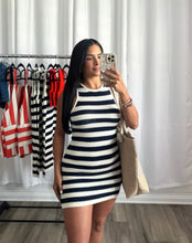 Load image into Gallery viewer, NAVY STRIPED DRESS
