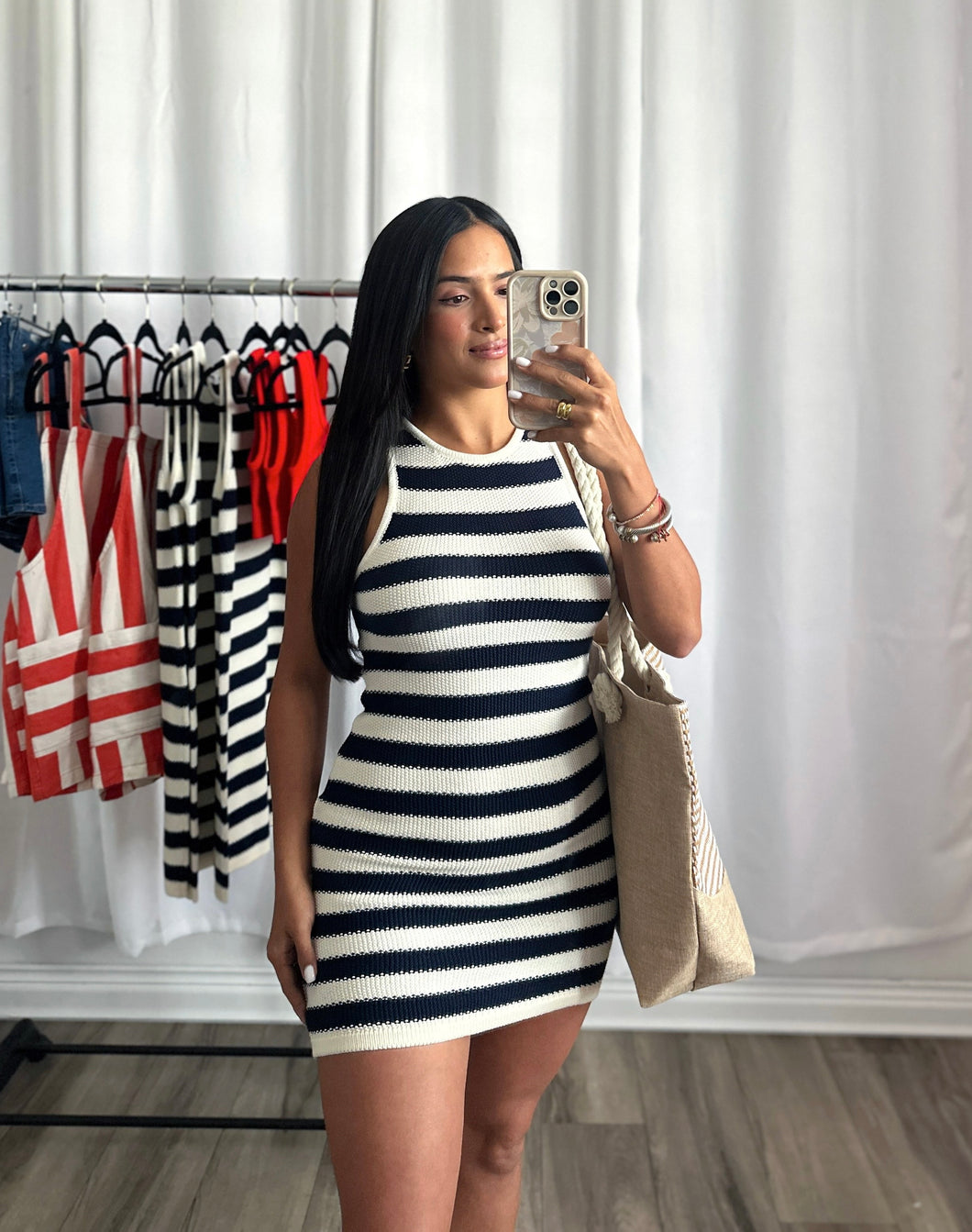 NAVY STRIPED DRESS