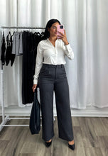 Load image into Gallery viewer, DARK GREY HIGH WAISTED PANTS
