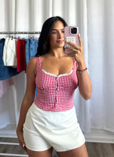Load image into Gallery viewer, GINGHAM CORSET TOP
