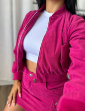 Load image into Gallery viewer, FUCHSIA SKIRT AND JACKET SET
