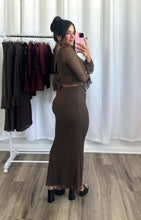 Load image into Gallery viewer, BROWN TOP AND MAXI SKIRT SET

