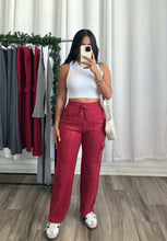 Load image into Gallery viewer, CHRISTMAS RED CARGO PANTS
