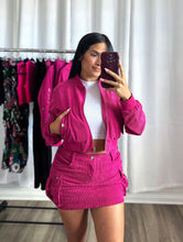 Load image into Gallery viewer, FUCHSIA SKIRT AND JACKET SET
