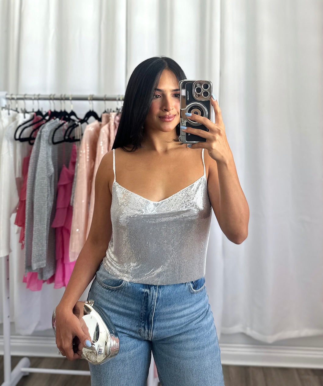 SILVER METAL TOP
