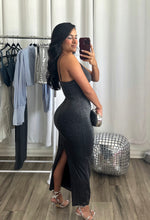 Load image into Gallery viewer, NEW YEARS EVE BLACK/SILVER MAXI DRESS
