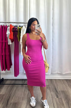 Load image into Gallery viewer, FUCHSIA CASUAL DRESS
