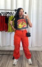 Load image into Gallery viewer, &quot;URBAN&quot; RED/ORANGE CARGO PANTS
