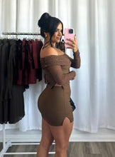 Load image into Gallery viewer, BROWN TOP AND SKIRT SET
