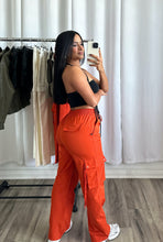 Load image into Gallery viewer, ORANGE CARGO PANTS
