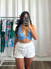 Load image into Gallery viewer, WHITE RUFFLE SHORTS
