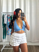 Load image into Gallery viewer, WHITE RUFFLE SHORTS
