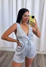 Load image into Gallery viewer, &quot;LET IT SNOW&quot; SILVER ROMPER
