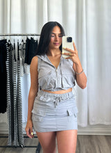 Load image into Gallery viewer, &quot;PASSPORT&quot; GREY CARGO SKIRT
