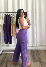 Load image into Gallery viewer, PURPLE CARGO PANTS
