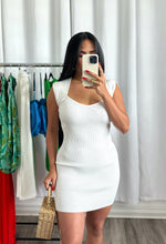 Load image into Gallery viewer, &quot;VIRTUOUS&quot; WHITE RIBBED DRESS
