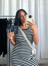 Load image into Gallery viewer, &quot;TRAVEL&quot; STRIPES MAXI DRESS
