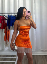 Load image into Gallery viewer, ORANGE RHINESTONE DRESS
