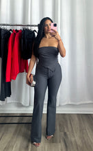 Load image into Gallery viewer, GREY STRIPE PANTS SET
