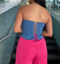 Load image into Gallery viewer, &quot;LUCIA&quot; DENIM CORSET
