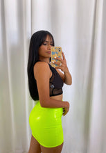 Load image into Gallery viewer, &quot;NEON NIGHT&quot; LEATHER SKIRT
