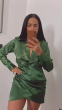 Load and play video in Gallery viewer, &quot;ESMERALDA&quot; SATIN DRESS
