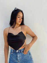 Load image into Gallery viewer, &quot;BLACK HEART&quot; SATIN TOP
