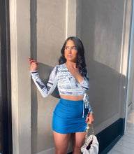 Load image into Gallery viewer, &quot;BLUE WAVES &quot; DENIM SKIRT
